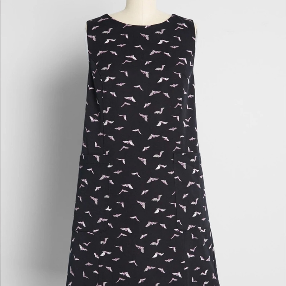Maven of Mod Shift Dress by ModCloth. Absolutely adorable shift dress with bats!